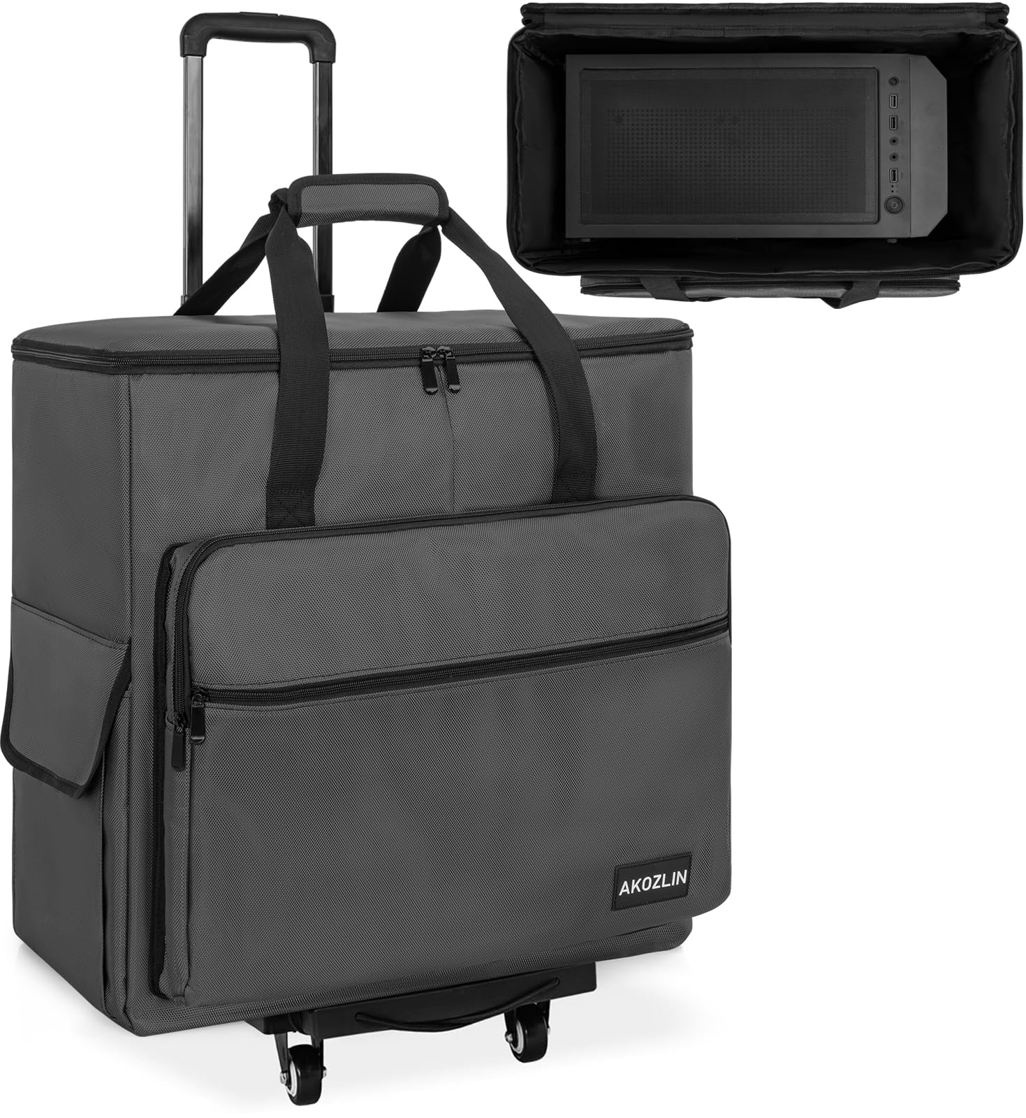 Rolling Case For Computer Pvc Snapklik.com : AKOZLIN Rolling Desktop Gaming Computer Tower PC ...