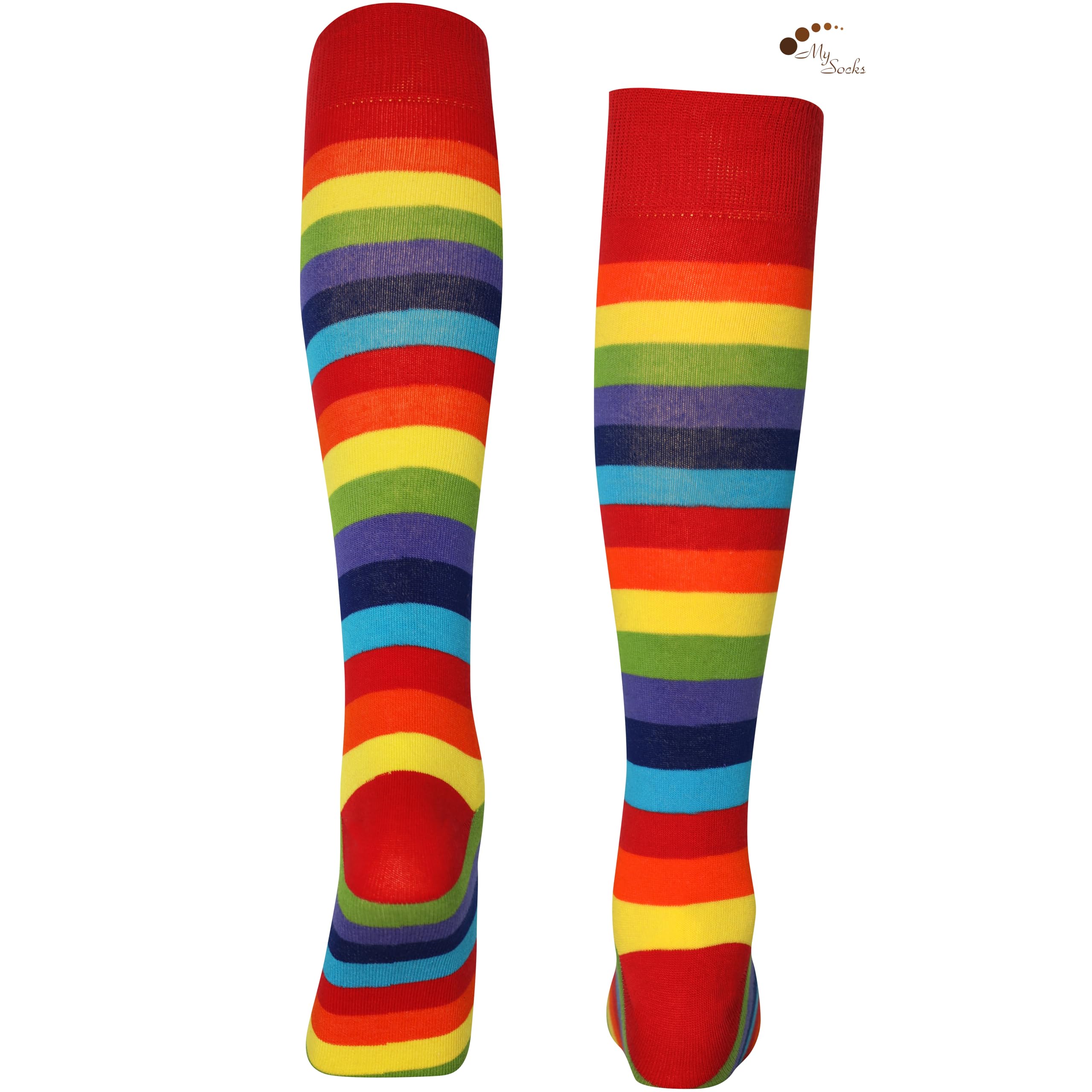 Mysocks Chaussettes unisexe à rayures au genou