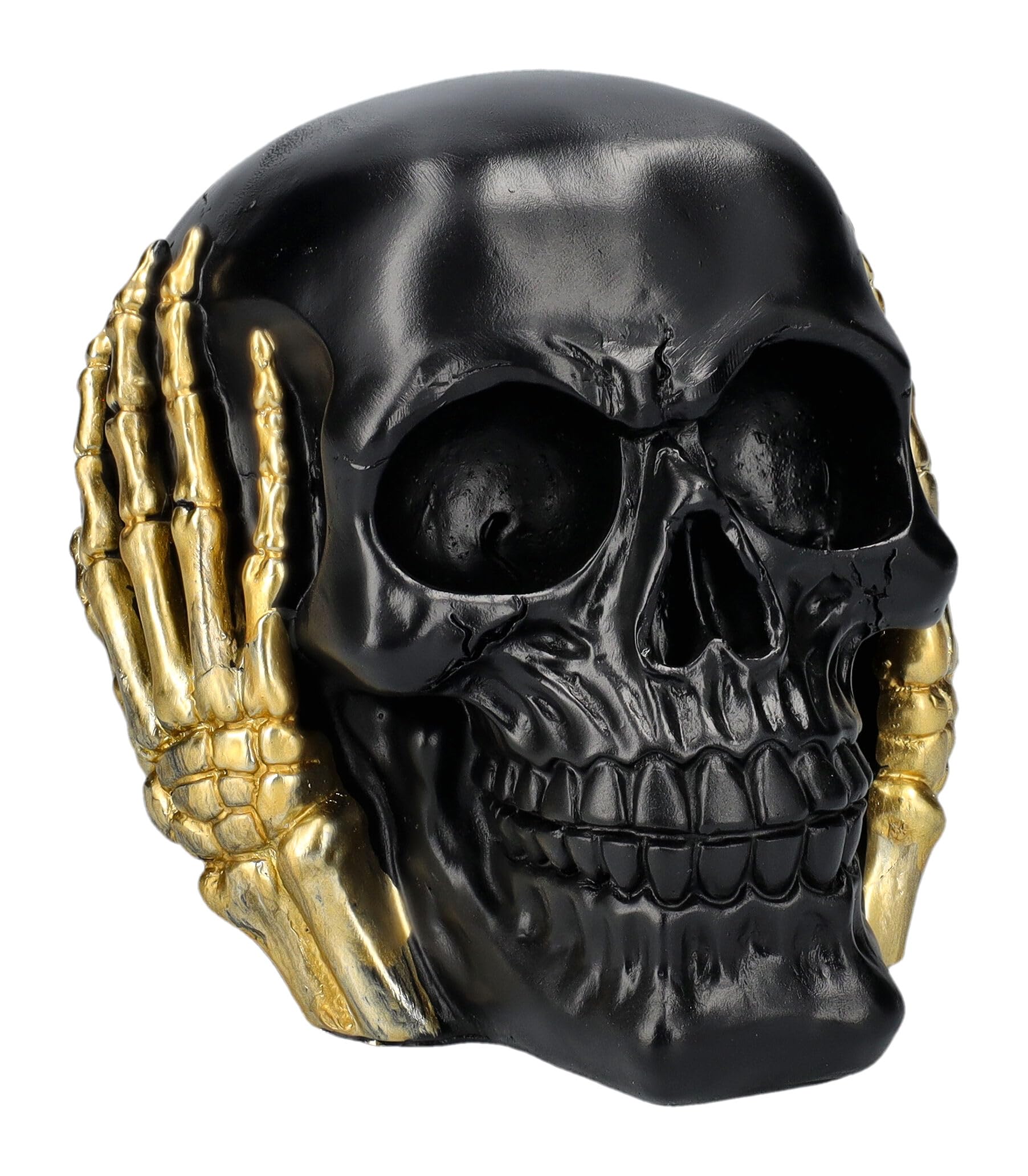Figuren Shop GmbH Teschio non è un male 12 cm – nero oro decorazione teschio