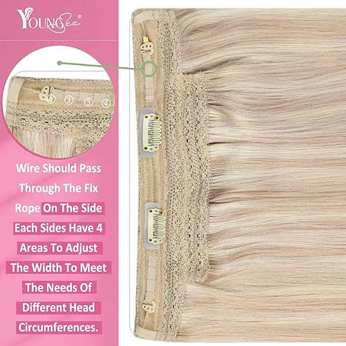 Miniatura 4 de Youngsee - Extensiones de cabello humano, extensiones de pelo teñido con alambre de 30.5 a 50.8 cm, extensiones de pelo humano de 80 a 100 g, 18