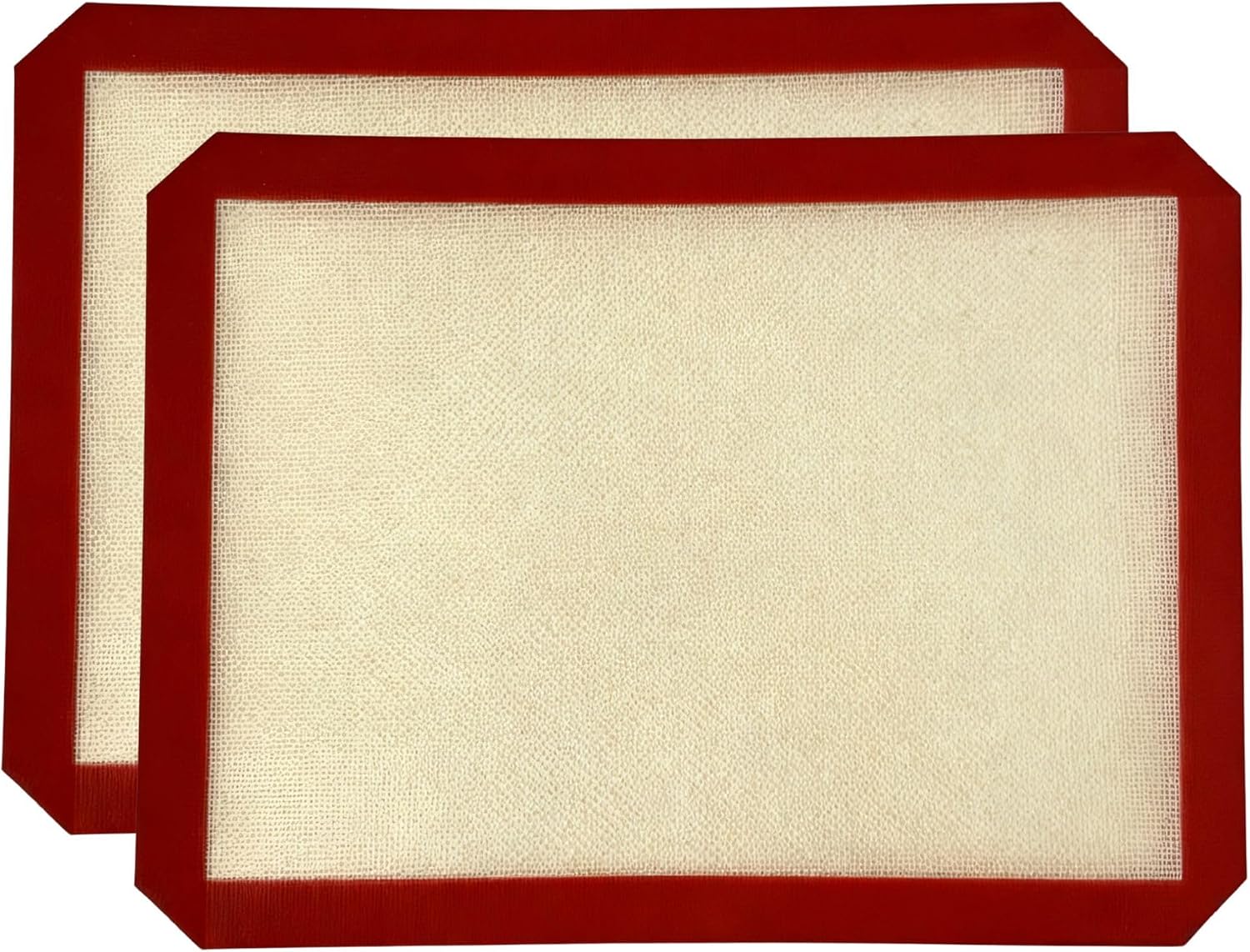 Silicone Baking Mat, 2 Pack Oven Baking Mat 16.5 x 11.6, Red