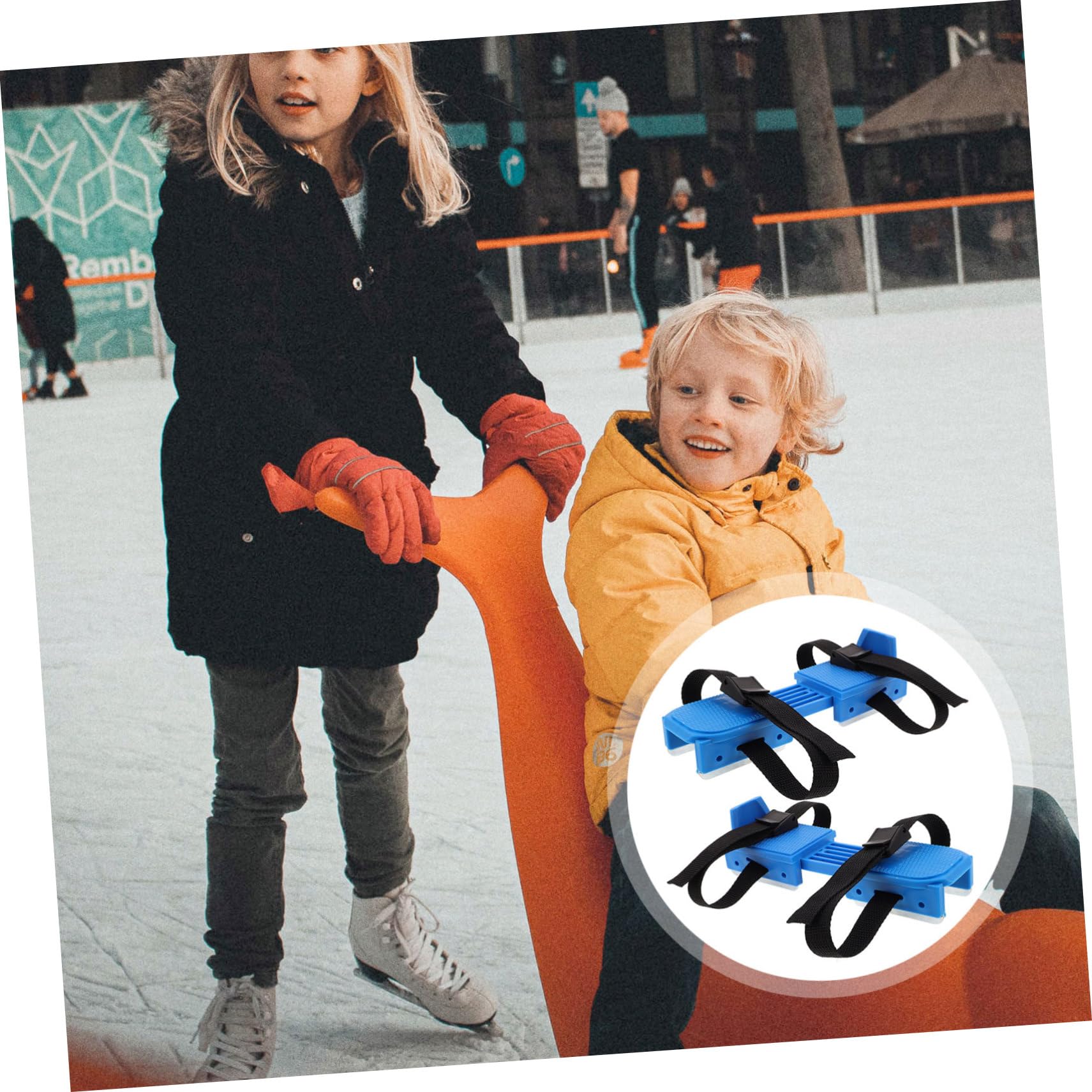 Kisangel 1paio Regolabili per con Scivolo e Cinturino Protezione Antifallimento Skates per Principianti Invernali all