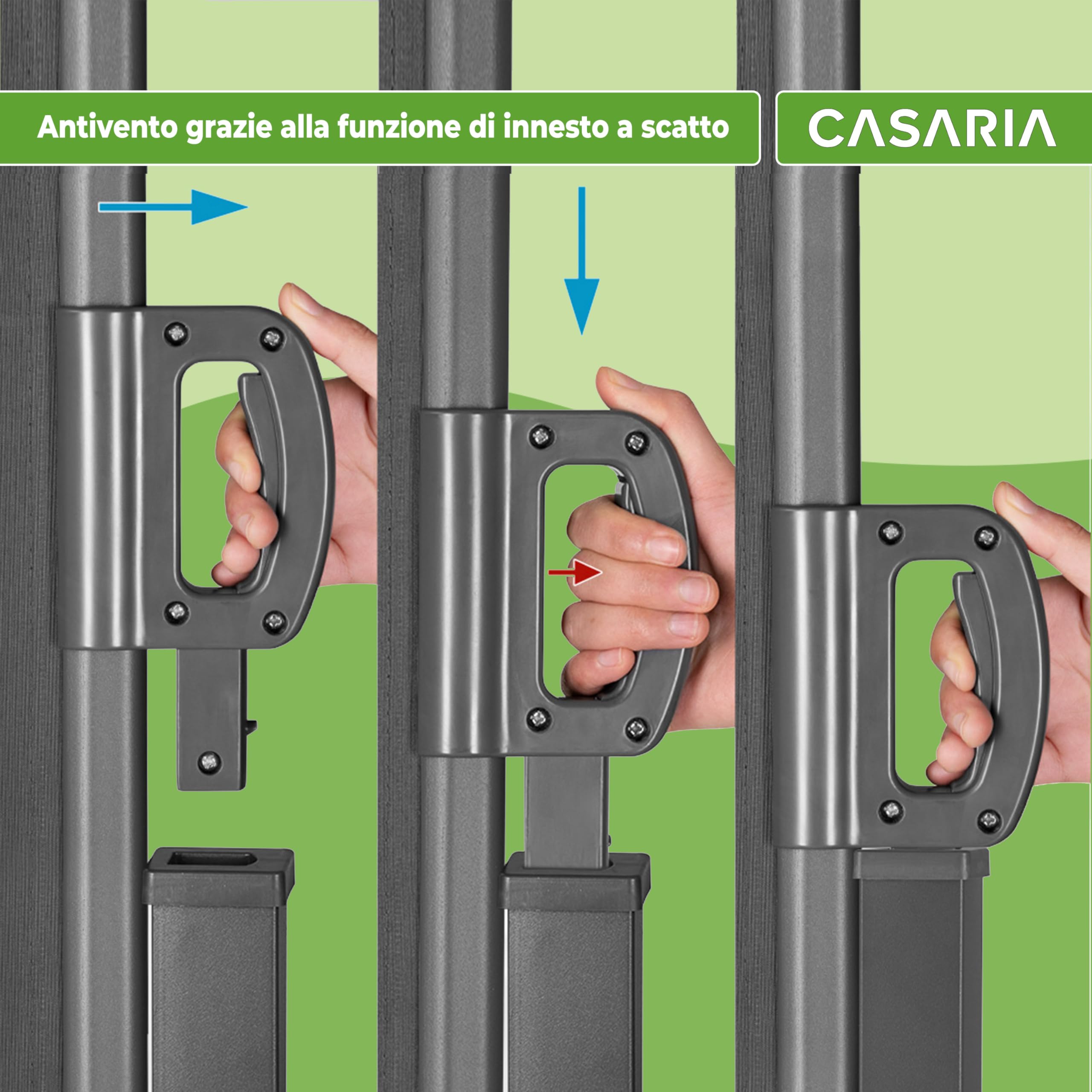 Casaria Tenda Parasole Laterale Nosara 160x300cm Estensibile Antracite | Opaca, Copertura, Separe, Privacy, Frangivento, Balcone, Idrorepellente, Retrattile, Montaggio a Parete, Fissaggio a Terra