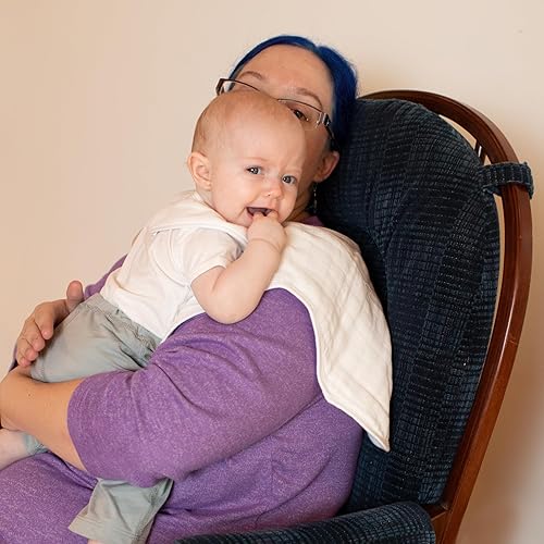 Miniatura 7 de 3 almohadillas de muselina para eructos Green Sprouts Brights Organic  talla única  Blanco White Set Aqua, Aqua Fox., Blue, Azul Lechuza, Gris