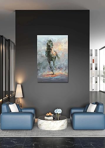 Miniatura 2 de AZAVY Arte, 24 x 36 pulgadas, pintura al óleo abstracta pintada a mano, pintura al óleo vertical sobre lienzo, pinturas decorativas de madera en el