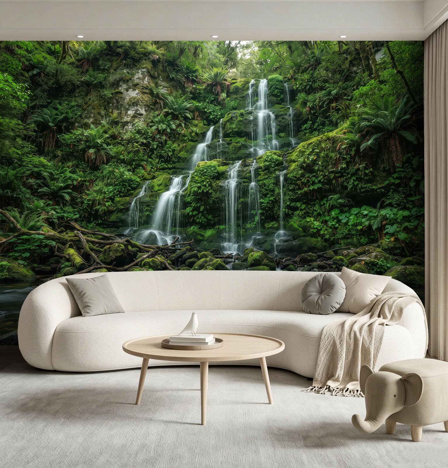 Vlies Fototapete 3D Naturlandschaft Wand Tapete Grün 400 x 280 cm