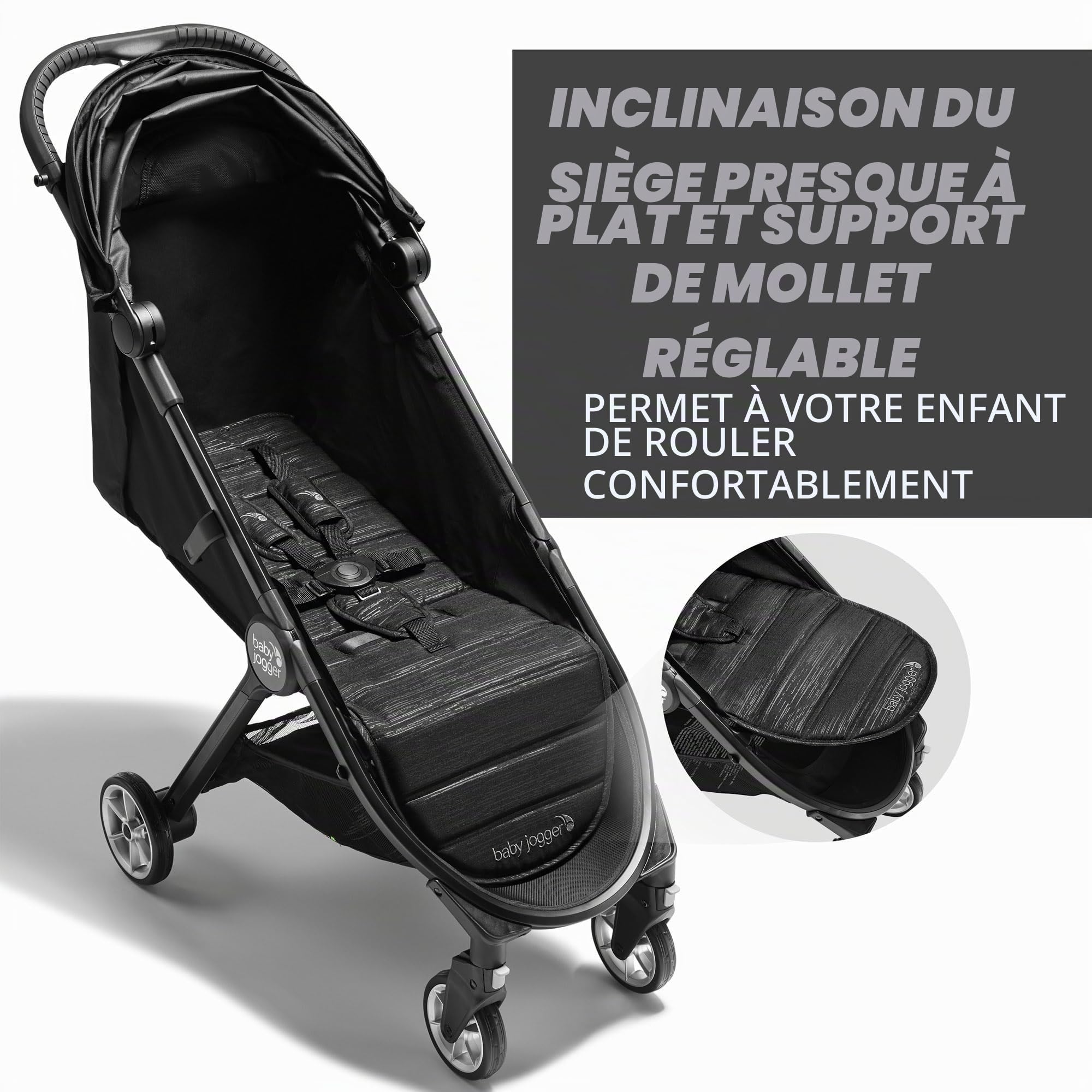 Poussette compacte légère City Tour2 Pitch Black