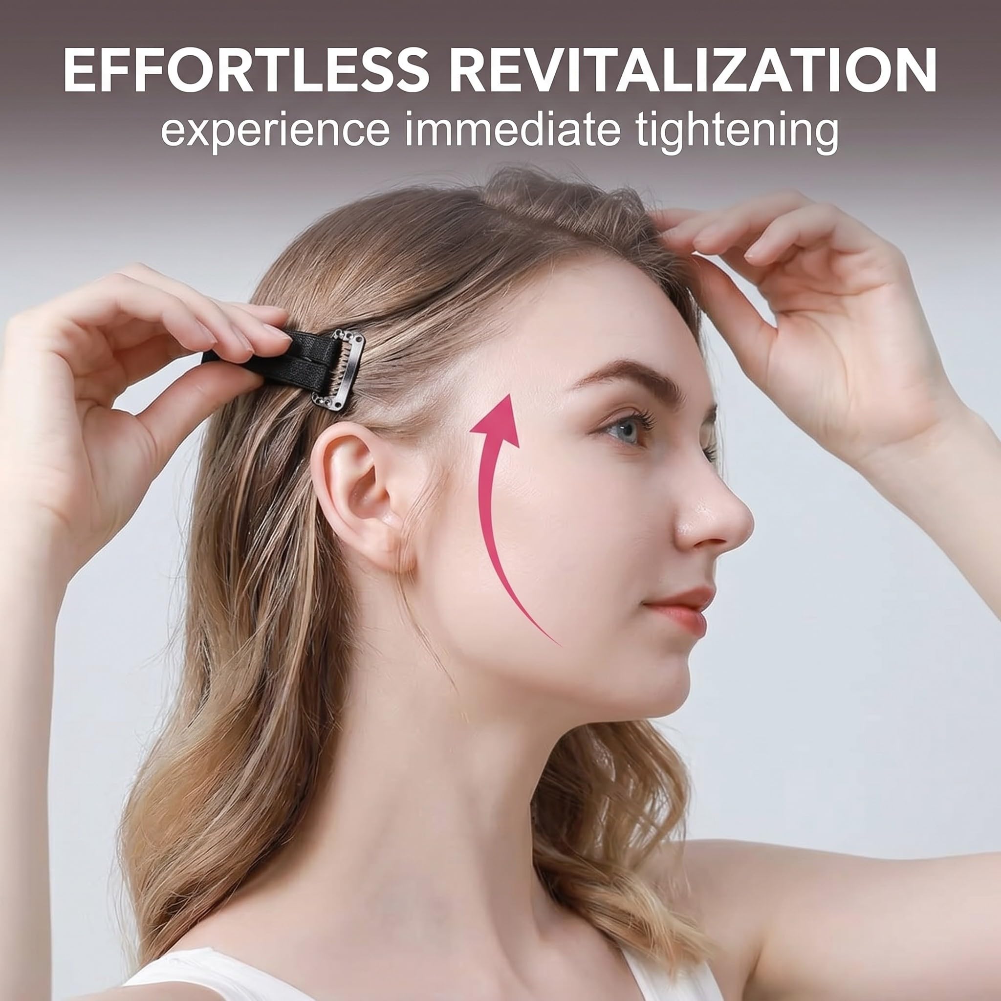 4 Piezas Banda Facial Efecto Lifting, Reductor de Papada de Doble Tira, Mentonera para Papada y Contorno V-Line, Cinta Facial Reutilizable para Hombre y Mujer, Negro