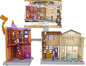 Wizarding World Harry Potter, Magical Minis Diagon Alley 3-in-1 Playset with Lights & Sounds, 2 Figures, 21 Accessories, Kids Toys for Ages 6 and up