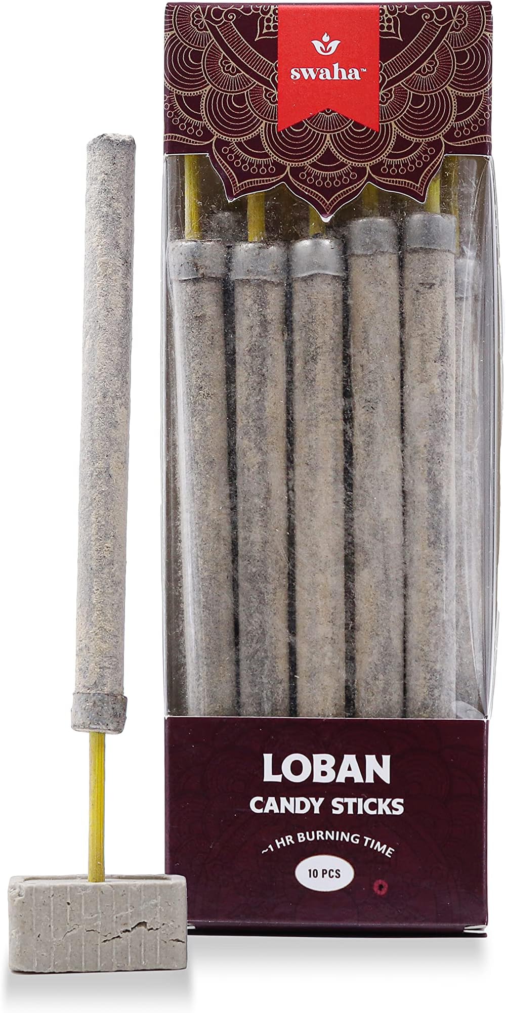 Swaha Candy Loban Stick (Set of 10), Long Lasting Earthy Fragrance Incense Sticks - Pack of 1