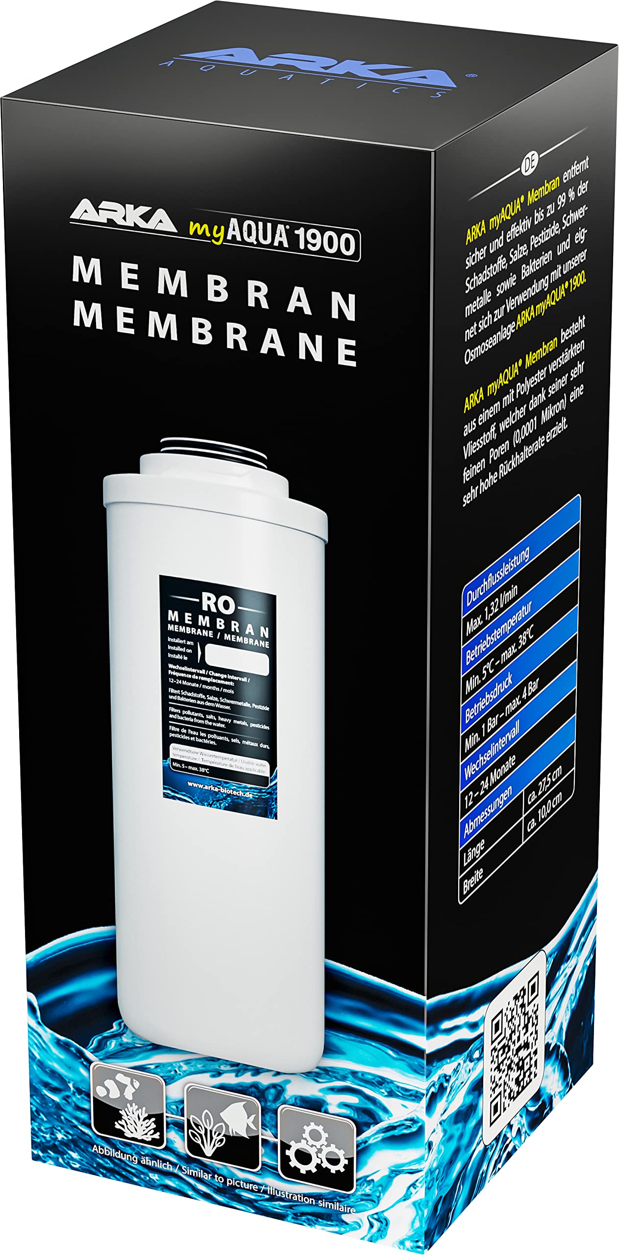 Aquatics myAqua 1900 Membrane - High Performance Filter, Removes up to 99% of All Pollutants and Bacteria from the Water, Essential for Pure Osmosis Water