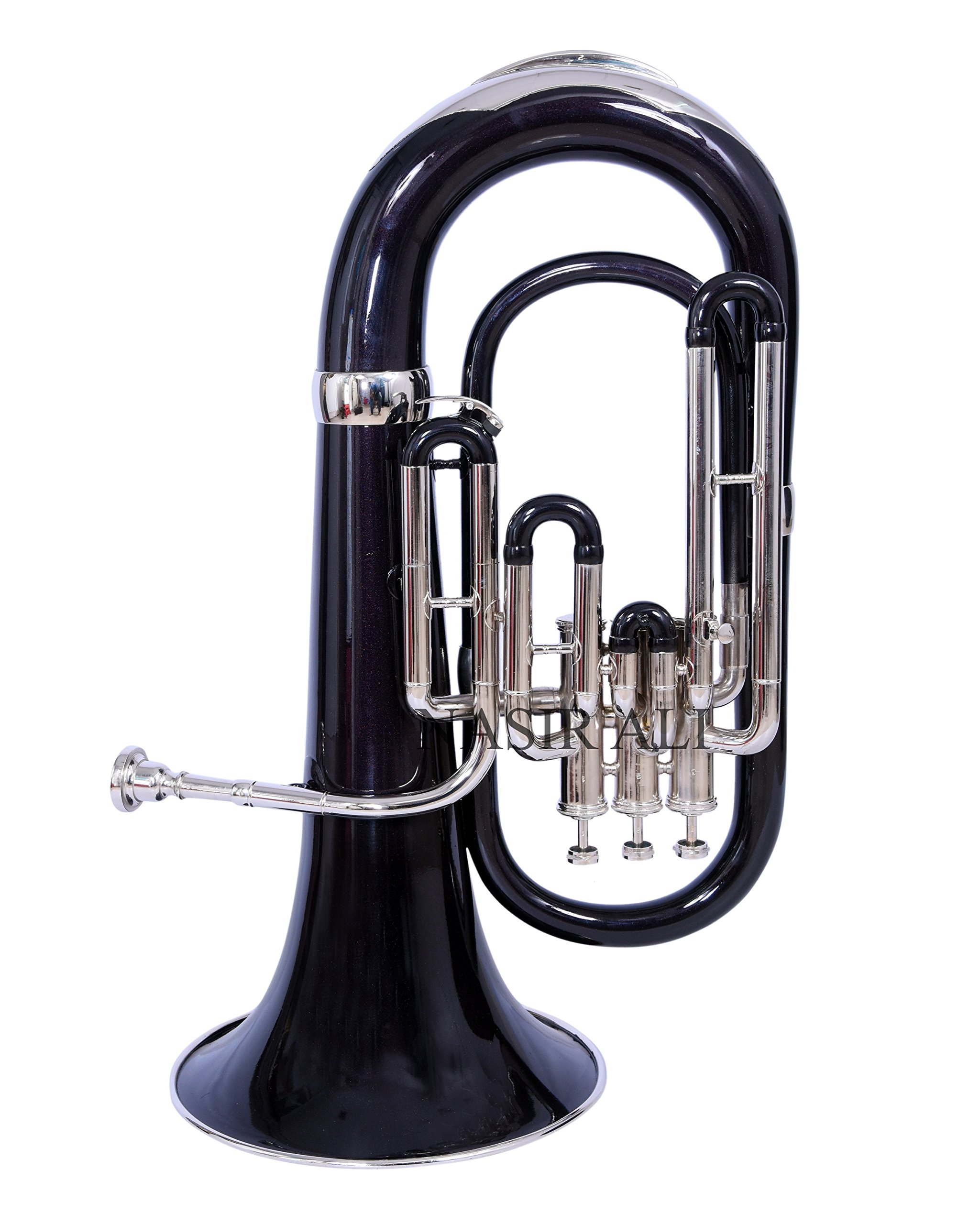 UNIQ Bb Euphonium 3 Valve for Students, Beginners with Free Hard Case and Mouthpiece, Bb Pitch Euphonium Brass Made Musical Instrument (Black Nickel) - Image 3