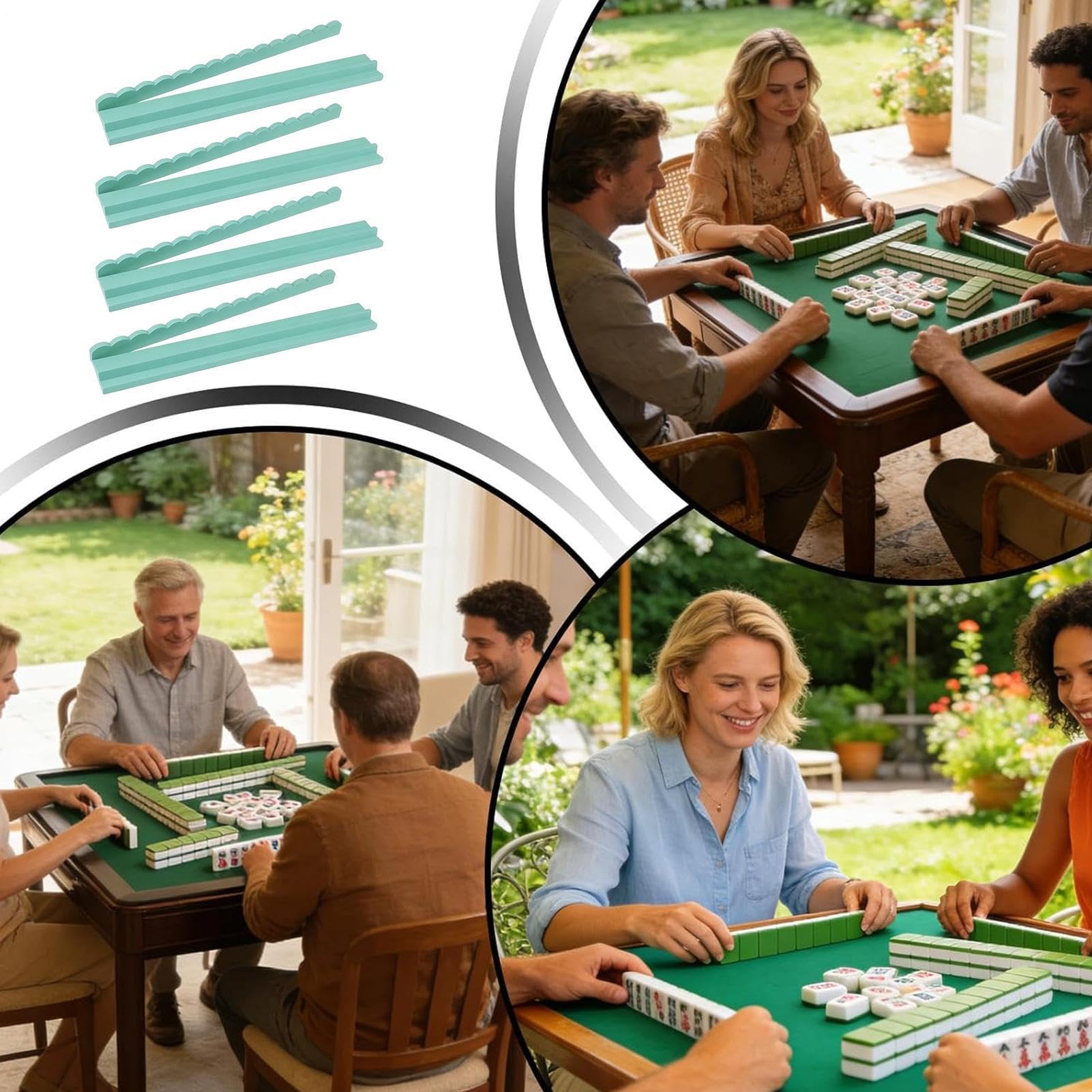 lyanny Supporti in Legno per Mahjong Porta Tessere da 50,8 cm con Spintore