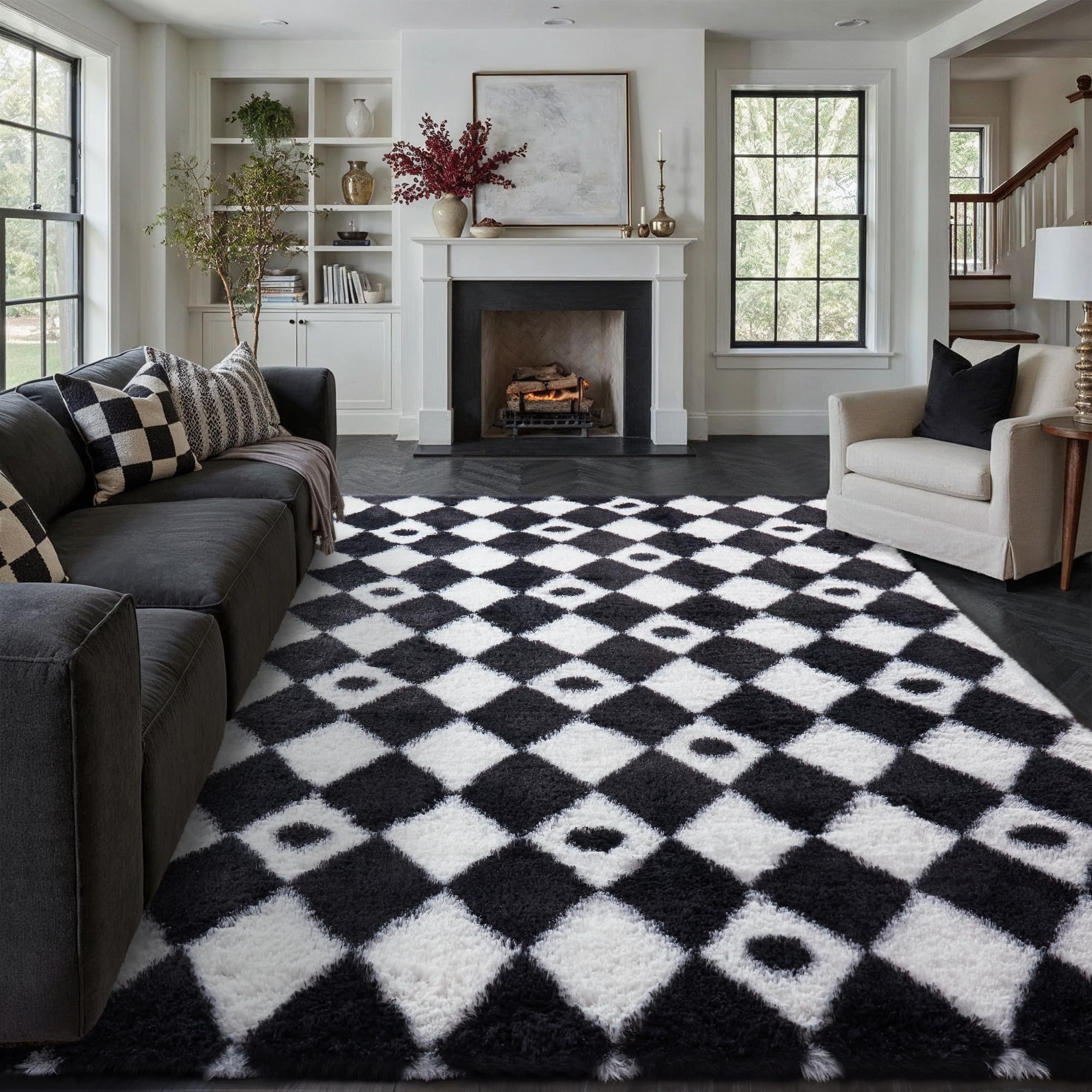 HUGEAR Flauschig Teppich Wohnzimmer Shaggy rutschfest Hochflor Weich