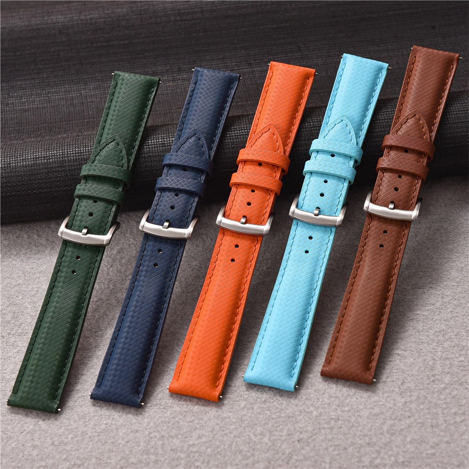 Generico Bracelet en toile pour voiles composite - Couches de cuir avec boucle, 18-22 mm