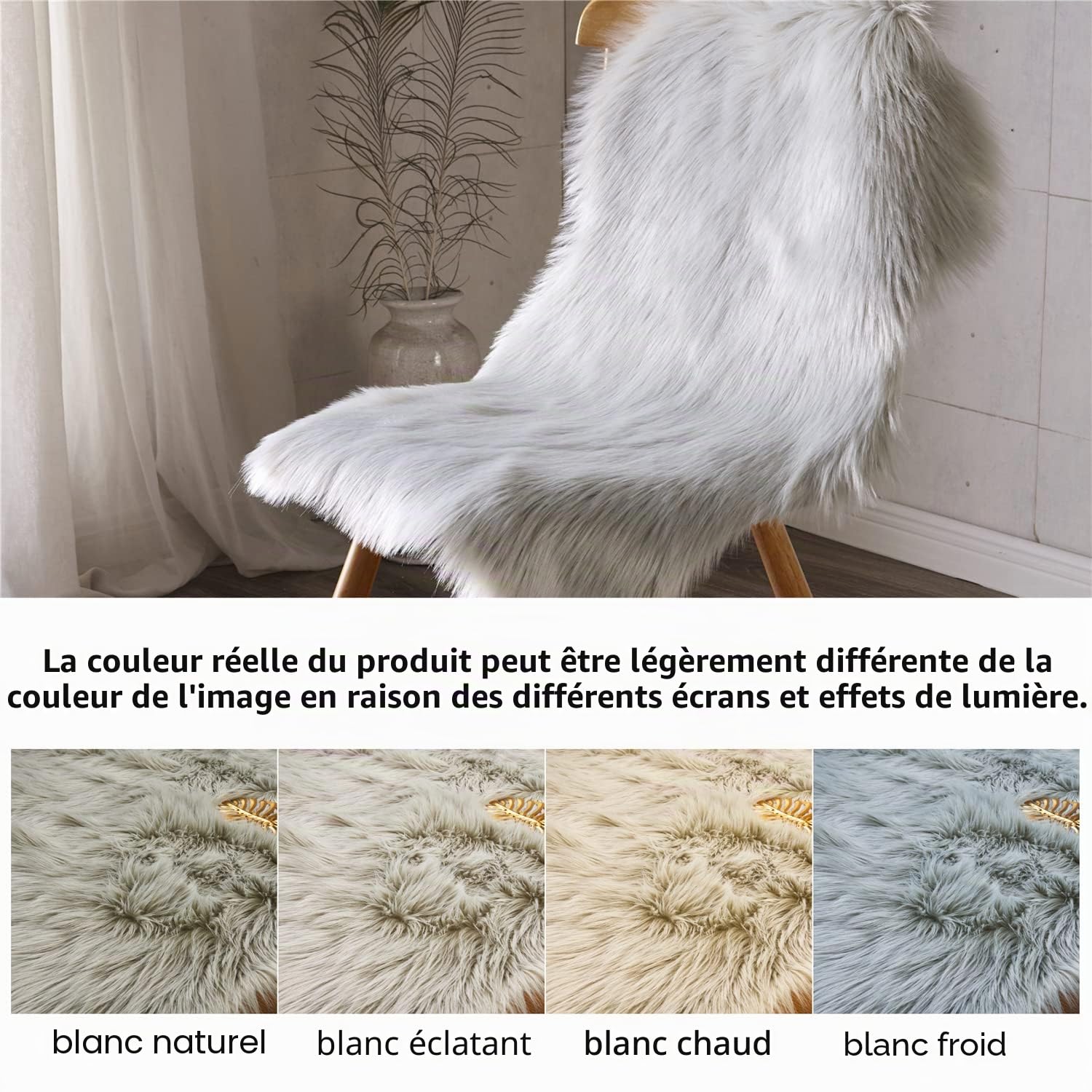 Arbosofe Petit tapis ultra doux en fausse fourrure – Petit tapis pelucheux en fourrure à poils longs pour chambre à coucher, salon, décoration de chambre d'enfant, 0,6 x 0,9 m, peau de mouton