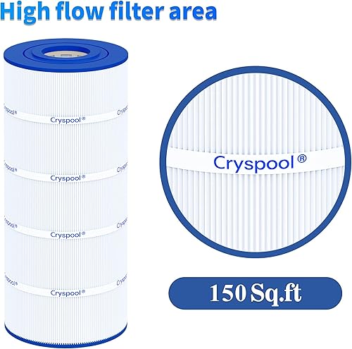 Miniatura 7 de Cryspool Filtro C150S compatible con CX150XRE, SwimClear C150S, CS150e, C-9441, PA150S, cartucho de filtro de piscina de 150 pies cuadrados, 1