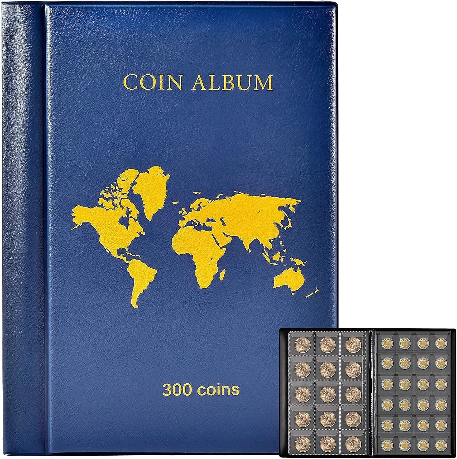 Carpeta de monedas premium con estuche rígido y hojas seguras