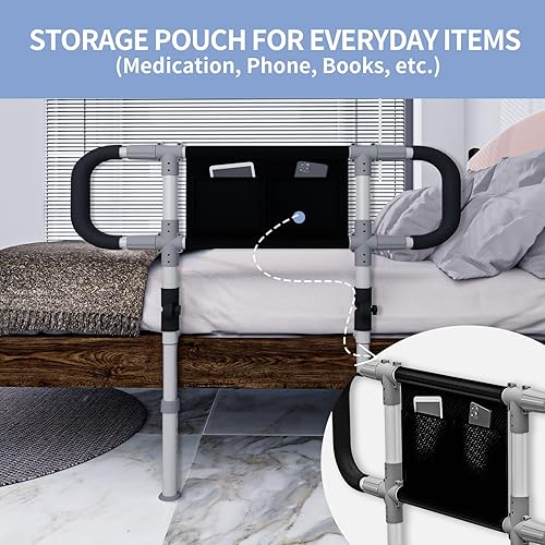 Miniatura 5 de Barras de apoyo ajustables para cama individual, queen, king, debajo del colchón, barandillas de bastón de cabecera para personas mayores,