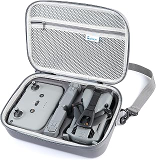 SKYREAT Mini 5 Pro RC-N3 Carrying Case - PU Leather Protective Bag for DJI Mini 5 Pro Drone, Controller, Batteries & Accessories w/ Strap
