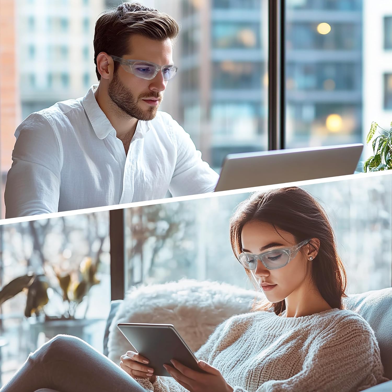 ProtectX Stylish Safety Glasses Anti-Fog & Scratch-Resistant Protective Eyewear, UV Protection Goggles, Blue Light Blocking Glasses for Men＆Women Charcoal - Image 6