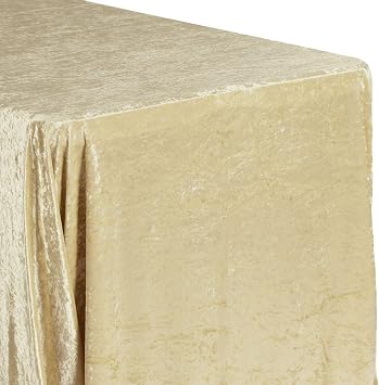 1 Pc, Velvet 90"X132" Rectangular Tablecloth - Champagne For Wedding & Event Decor