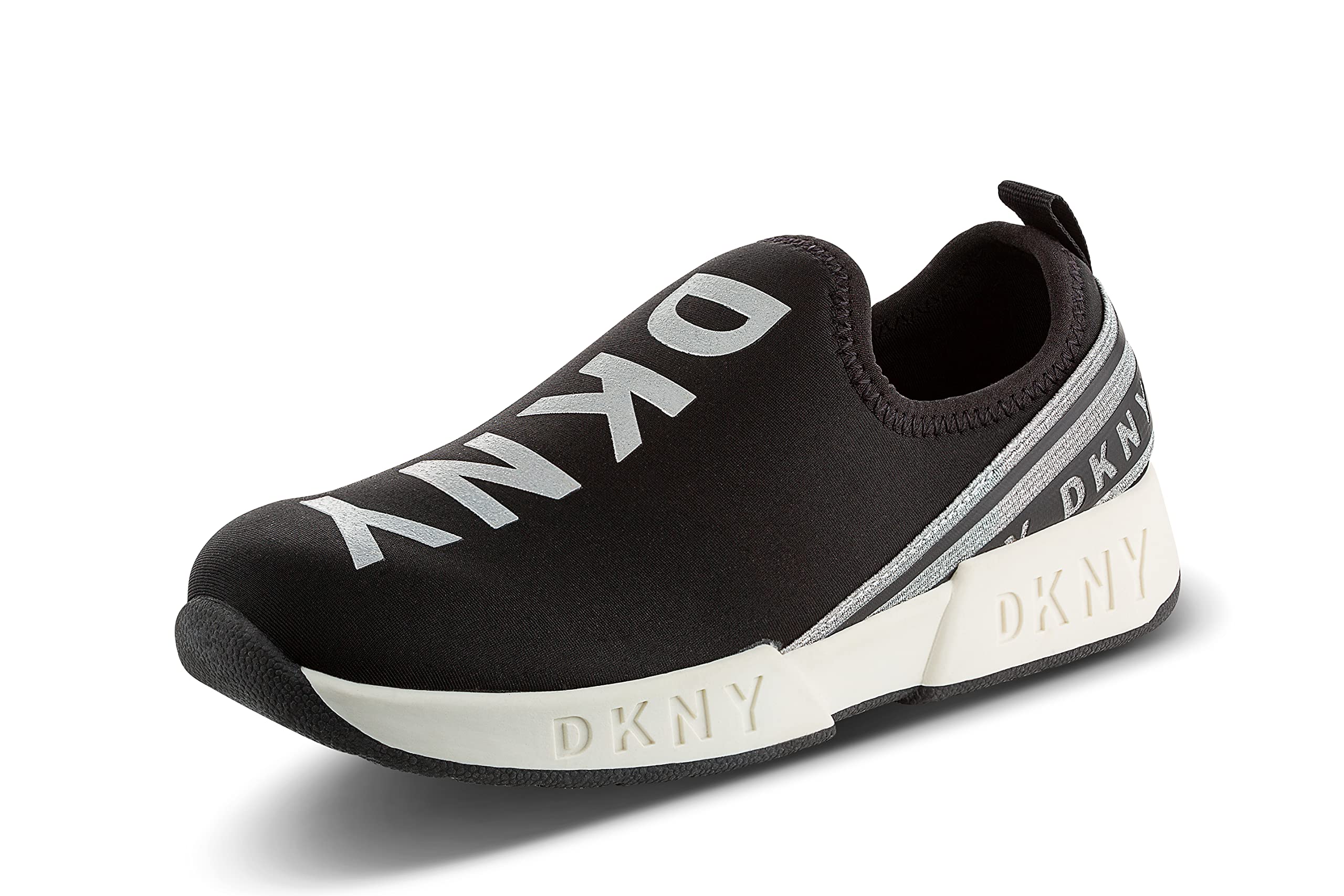 DKNY Maddie Slip On Sneakers for Girls, Comfortable Athletic Shoes with Foam Padding for Youth Kids