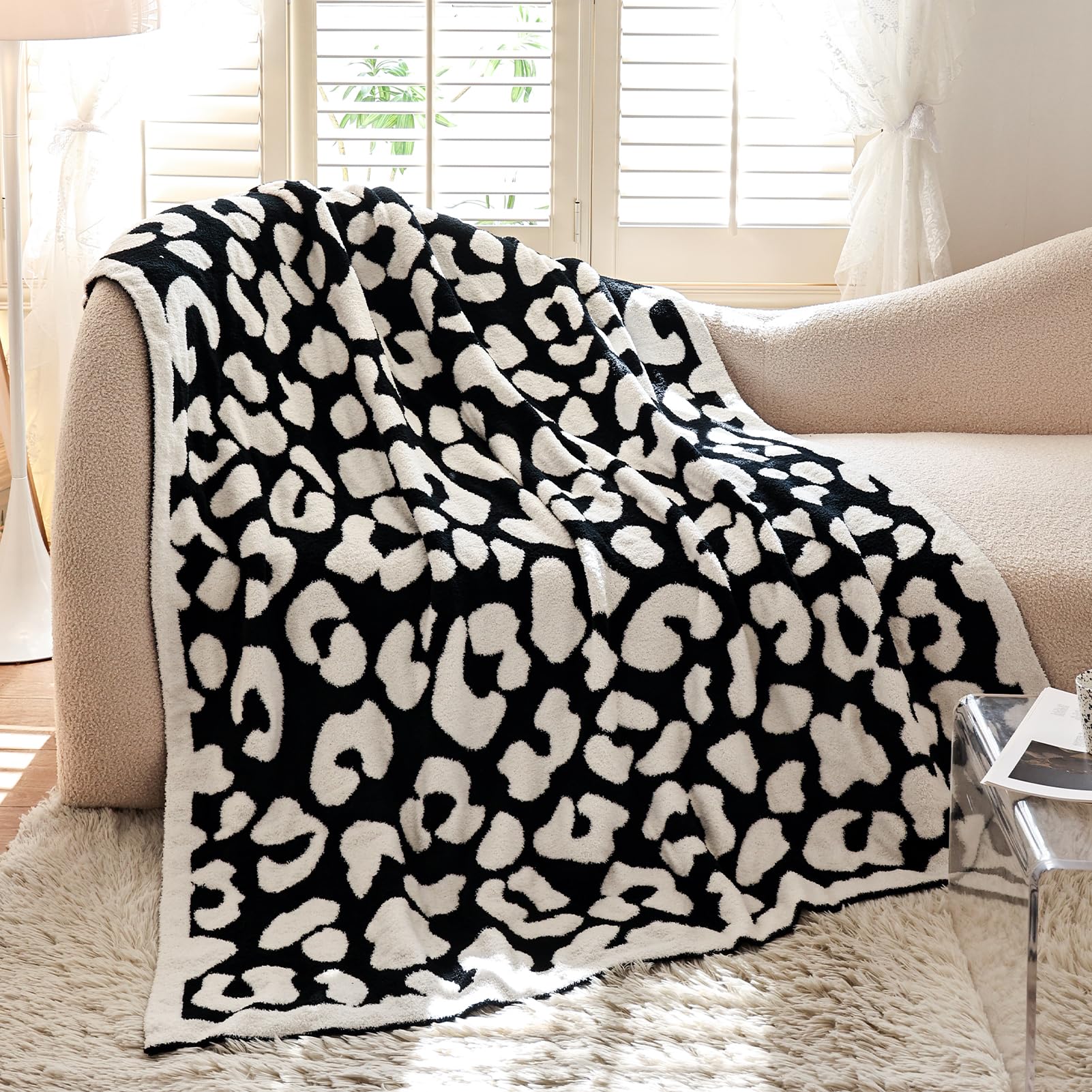 Sofa Throw Cozy Bliss Cow Print Throw Blanket Non Shedding