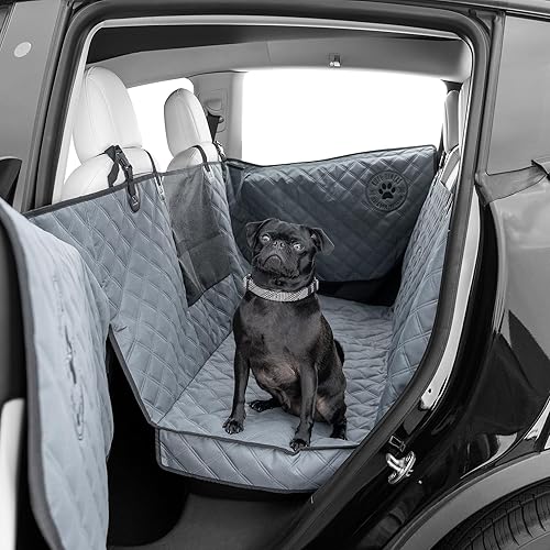 Funda de asiento de automóvil para perro para asiento trasero, hamaca para perro, funda de asiento para perro y protección de puerta para sedanes,