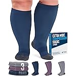 Doctor\'s Select 3 Pairs Plus Size Compression Socks Wide Calf - Up to 6XL | 20-30 mmHg Compression Socks for Women Wide Calf | Gray, Light Blue, Rose Gry/LghtBlu/Rse-4XL