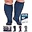 Doctor\'s Select 3 Pairs Plus Size Compression Socks Wide Calf - Up to 6XL | 20-30 mmHg Compression Socks for Women Wide Calf | Gray, Light Blue, Rose Gry/LghtBlu/Rse-6XL