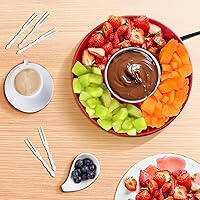 Vista 5 de Mini olla eléctrica de chocolate de 8.79 onzas, juego de fondue para fundir con 4 tenedores, bonita fuente de fondue de chocolate, máquina