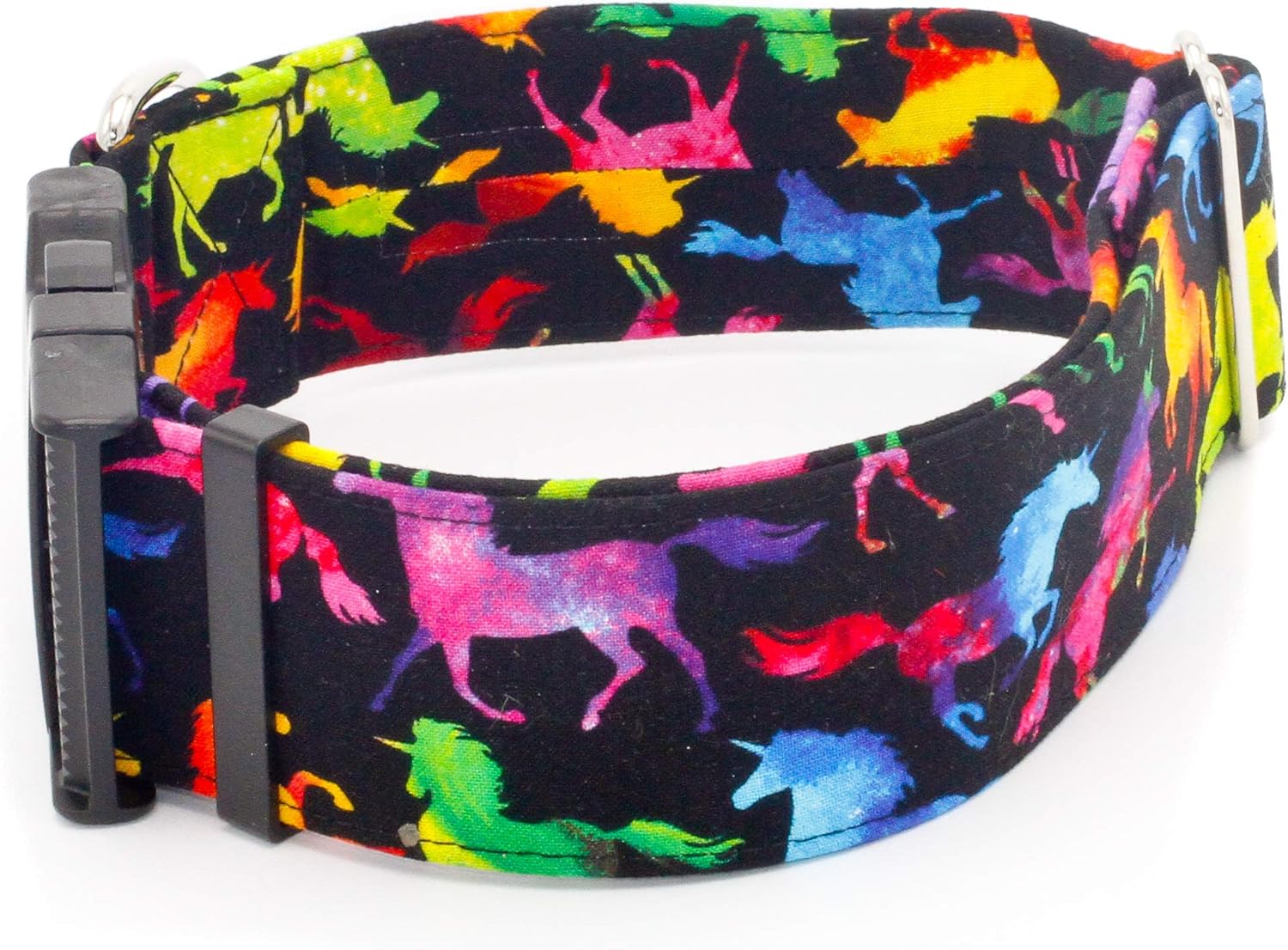 Caninus Collars Unicorn Dog Collar 1" - 2" Widths Buckle & Martingale (Martingale Collar, M - 2" Width)