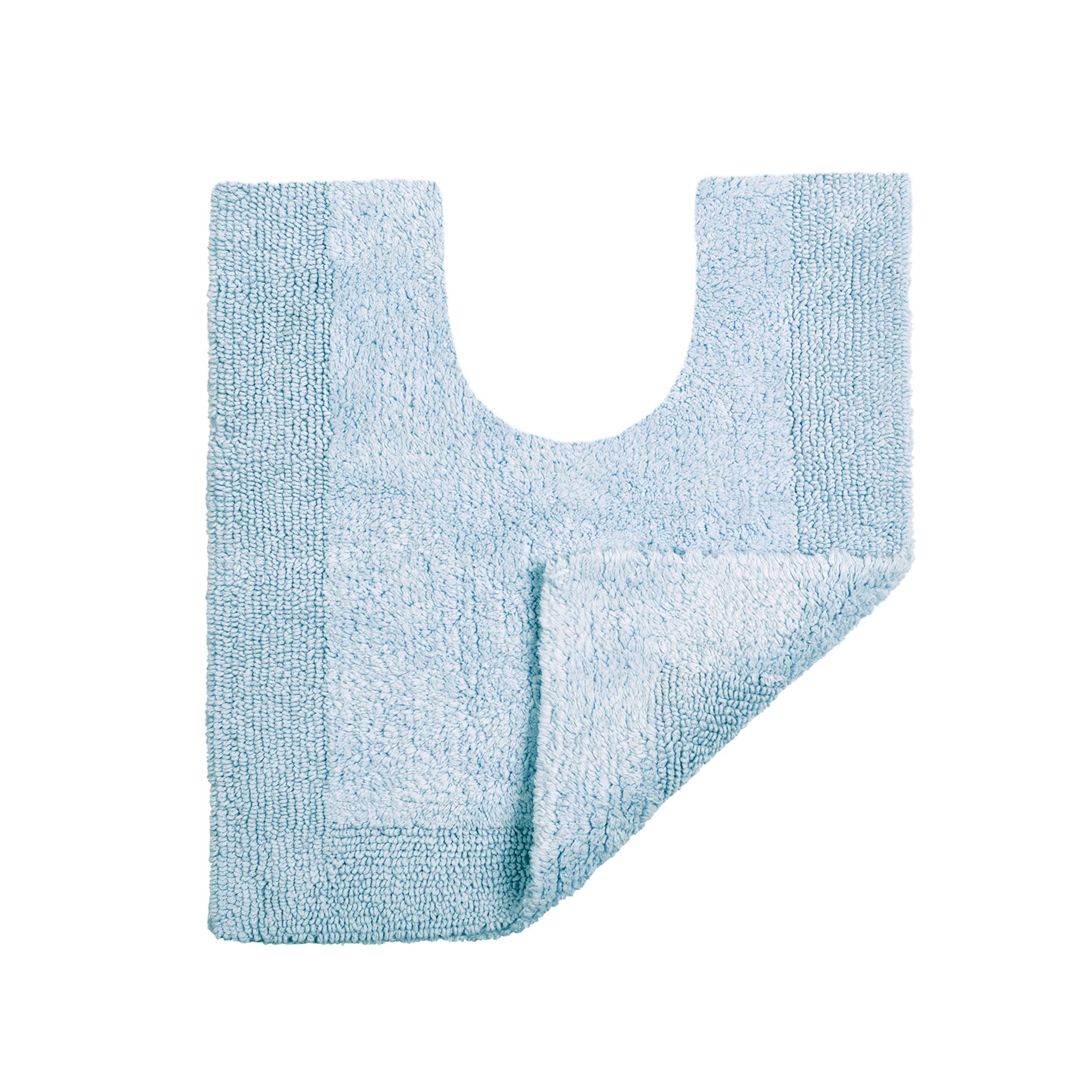 Allure Bath Fashions Elegance Baby Blue Reversible Pedestal Mat - 53 x 55cm - Cotton