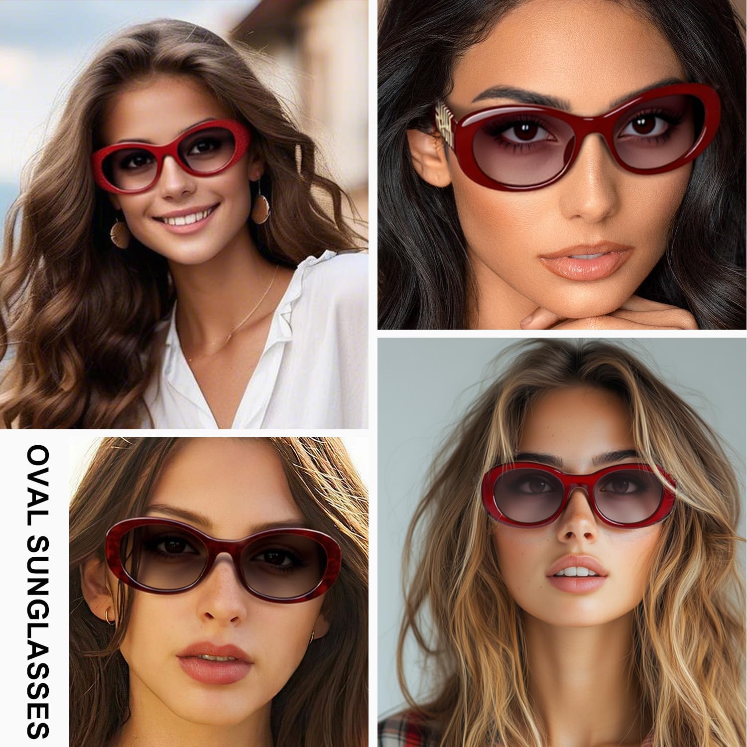 AICase Ozzy Merch Retro Oval Sunglasses for Women Men Small 90s Sun Glasses Trendy Round Shades Cute Miu Designer Sunnies UV400 Protection - Image 2