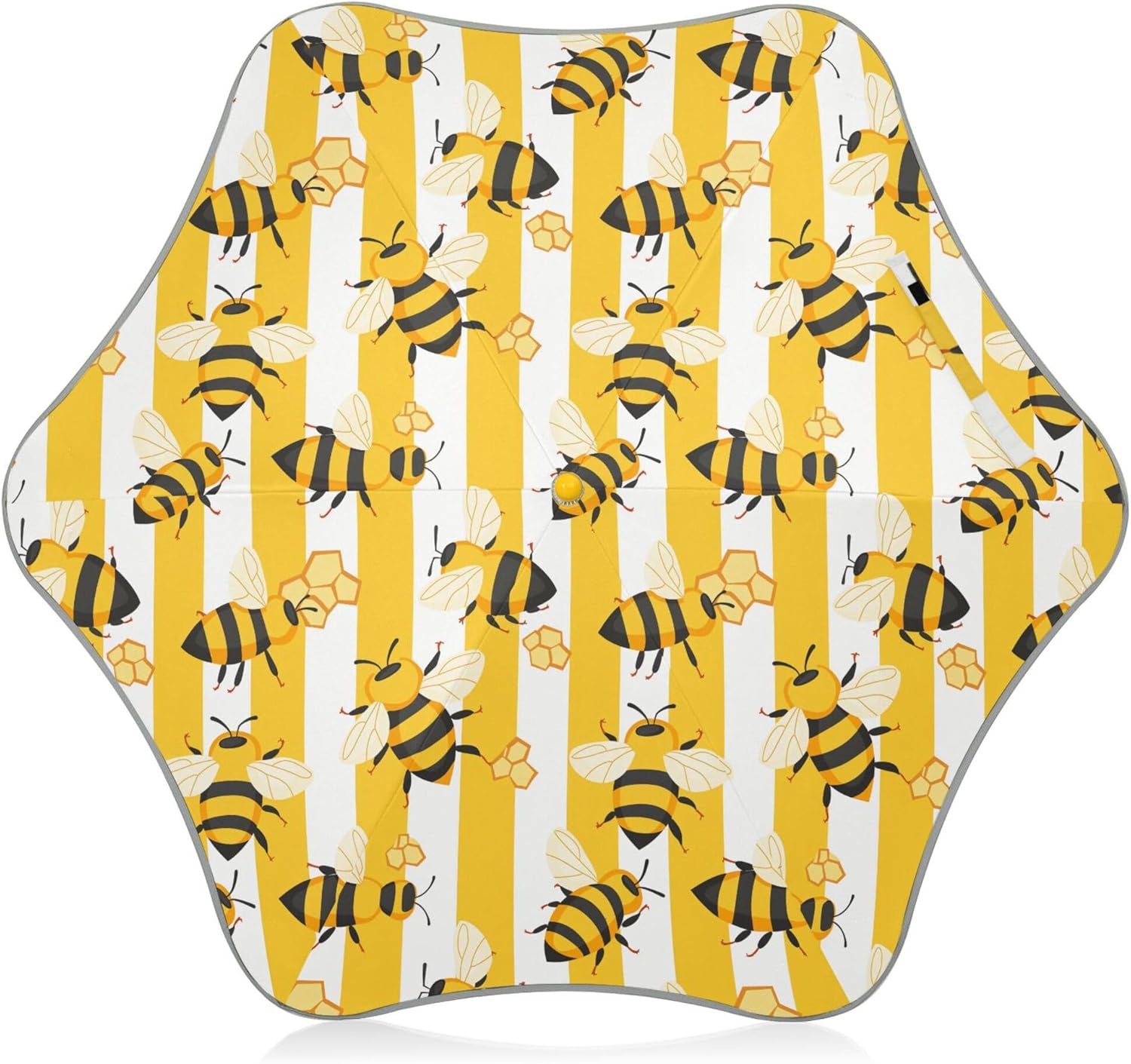 ALAZA Bee Honeycomb Stripe Kids Umbrella for Girls Boys Toddler Children Rain & Sun Umbrella