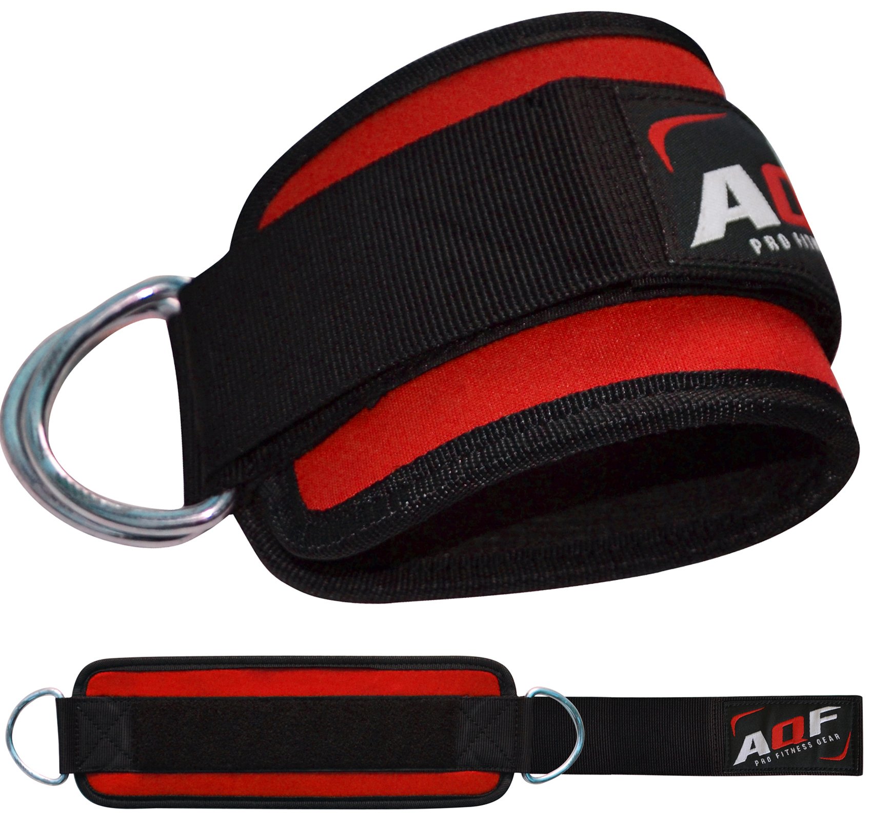 AQF Ankle Straps for Cable Machines Attachment - Neoprene Padded Gym Wrist Cuff Legs Extensions Curls, Kickbacks, Weightlifting Hip Abductor, Abs, Glute Workout (Red, Single) — image 1