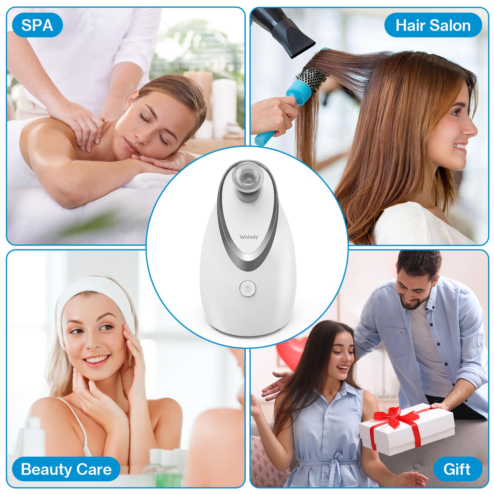 Vapeur Visage Vaporisateur Sauna Spa Facial Chaude Nano Ionique,Equipé de coton aromathérapie,Réglable Visage Steamer Humidificateur Appareil,Pour Homme et Femme Hydratant Débouche les Pores