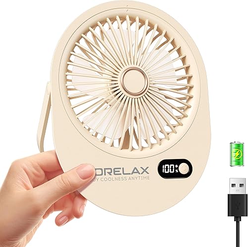 Miniatura 10 de Ventilador de escritorio USB, ventilador portátil pequeño y silencioso, plegable en 180°, 6 velocidades, ventiladores de mesa de viento fuertes con