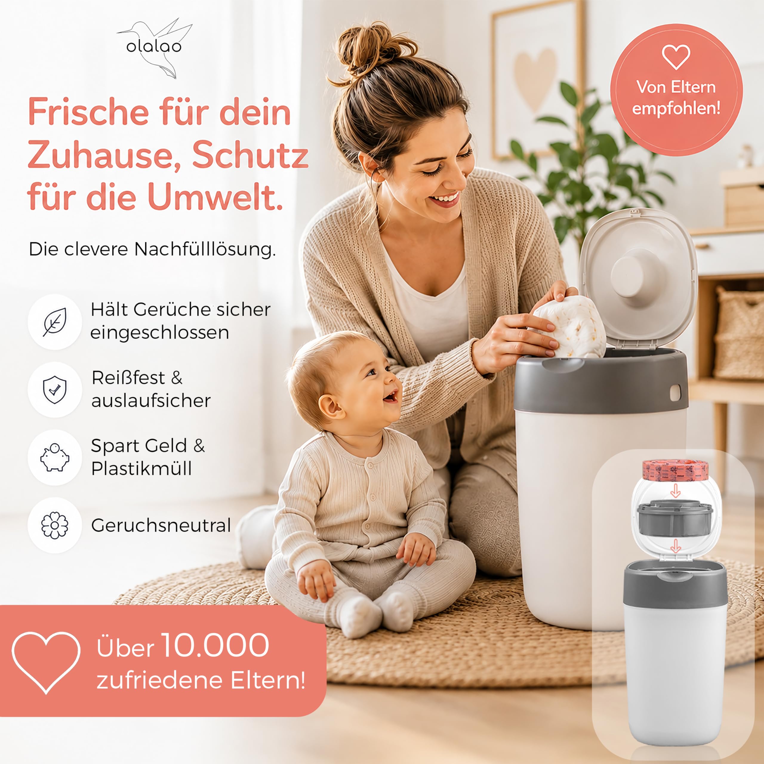16 recambios para cubos de pañales compatibles con cartuchos de recambio Tommee Tippee Twist & Click y otros (16 unidades)
