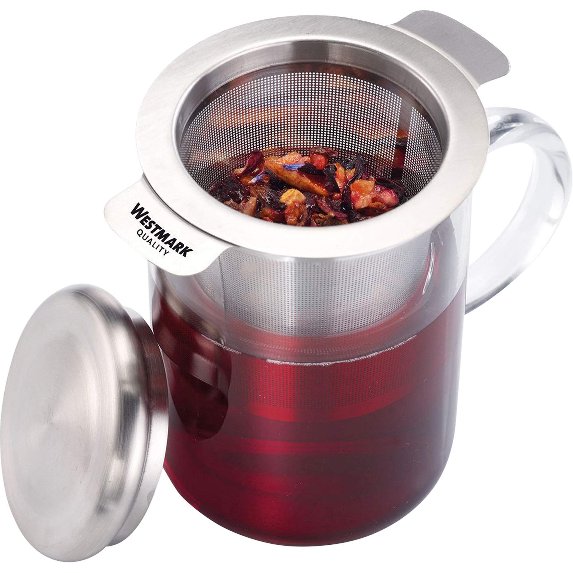 Westmark Filtro permanente / filtro de té / escurridor de acero inoxidable, Con tapa, Teatime, Acero inoxidable 18/8, 7,5 x 9,5 cm, 15762260