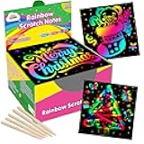 ZMLM 165 Rainbow Scratch Paper Art Crafts Mini Notes Stocking Stuffers for Kids Gifts 4 5 6 7 8 9 10 Years Old Girls Boys Students Teens Classroom Prizes School Supplies Birthday Party Toy Activity