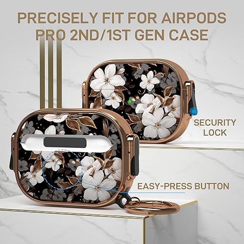 Miniatura 2 de Maxjoy Funda para AirPods Pro de 21 generación con cerradura, bonita funda protectora rígida para AirPods Pro 2, funda protectora para AirPod Pro