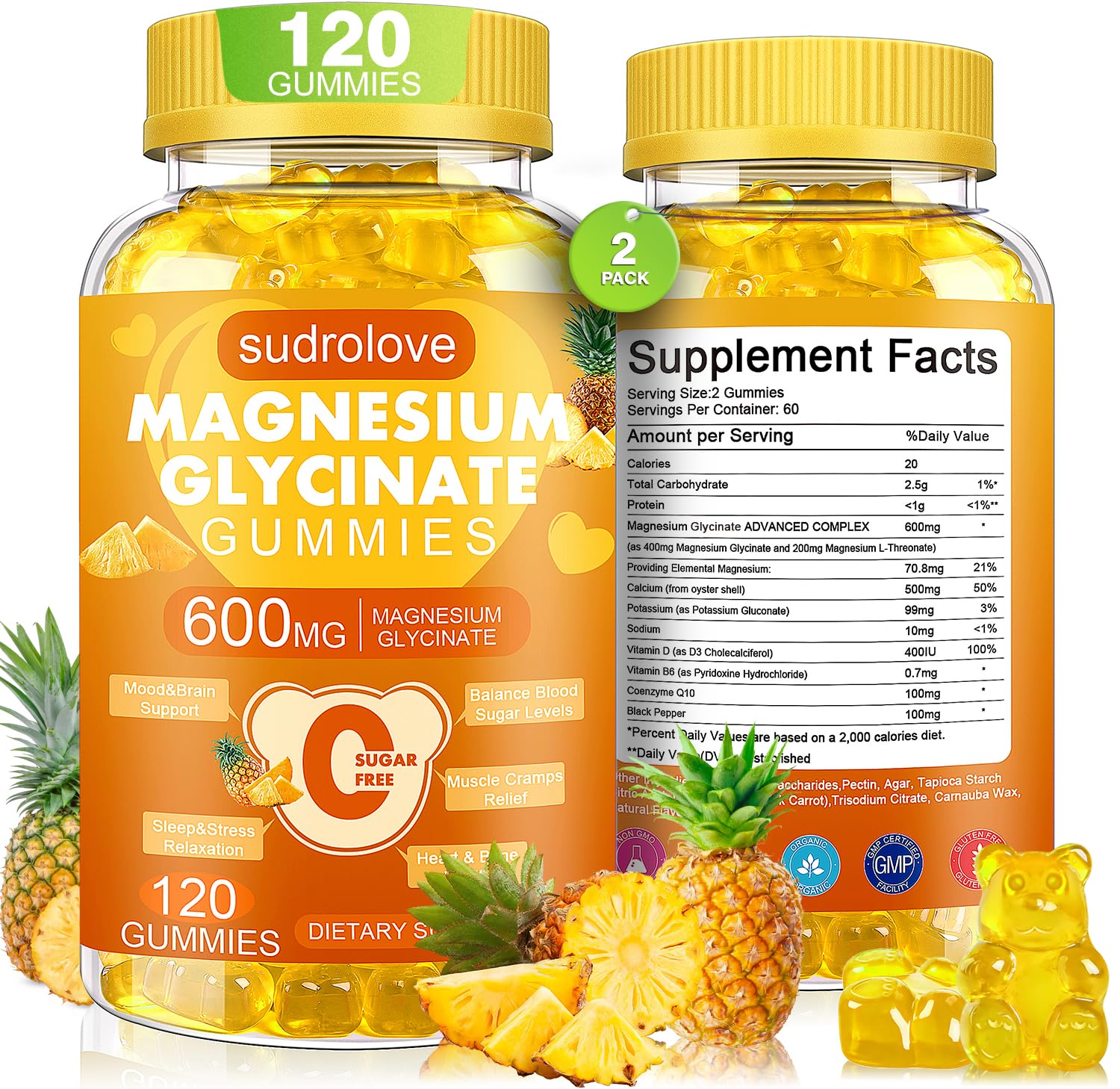 Magnesium Glycinate Gummies 600mg per Serving, 120 Count — Amazon image 15
