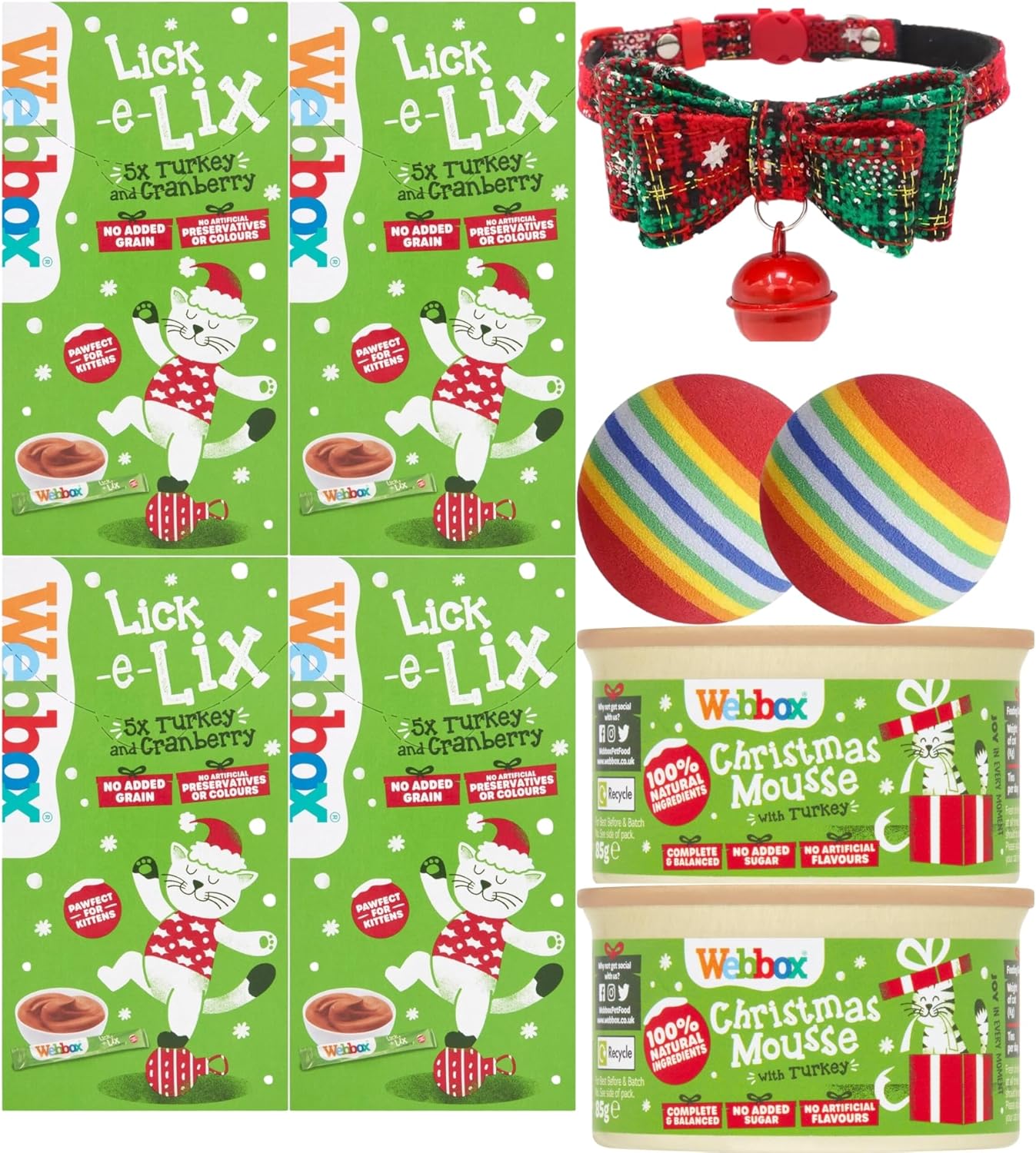 Cat Christmas Treats Bundle with 4 x 75g box LickeLix Cat Treats