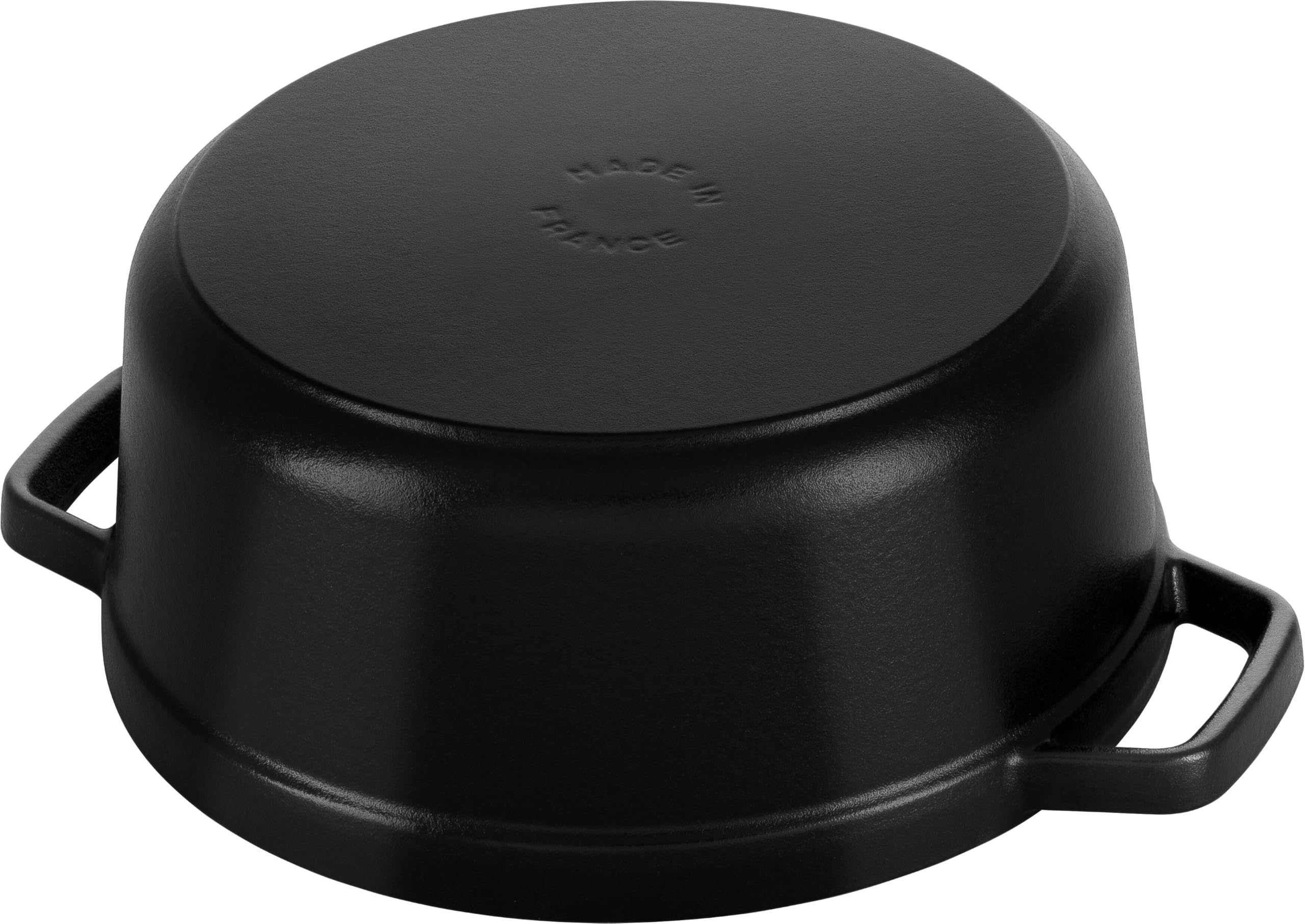 STAUB Cocotte, Gusseisen Bräter mit Deckel, 26 cm, 5,25 L, Rund, Alle Herdarten inkl Induktion, Made in France, Schwarz | Alle Herdarten inkl Induktion, Aromaregen-Deckel, Made in France