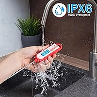 Vista 6 de Termómetro digital para carne, lecturas instantáneas en 1-2 segundos, termómetro de alimentos con sonda extendida, impermeable para cocinar, hacer