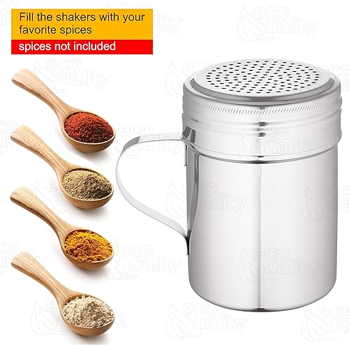 Miniatura 4 de [1 unidad] Juego de coctelera versátil de acero inoxidable de 10 onzas, sal, pimienta, azúcar, condimentos, orégano, especias para restaurantes,