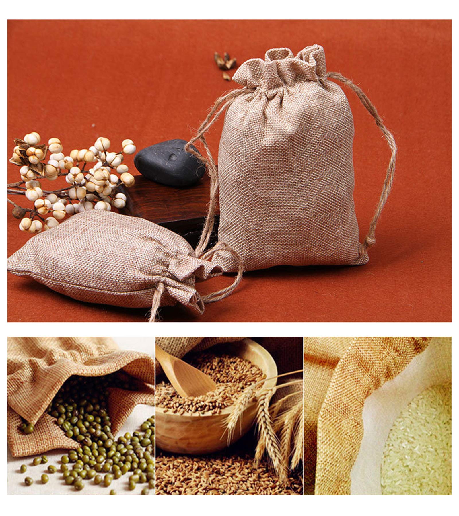 Lot 50 Sacs Toile De Jute Avec Cordon – 8x10 Cm, Sachets Cadeaux Réutilisables Mariage, Anniversaire, Noël, DIY