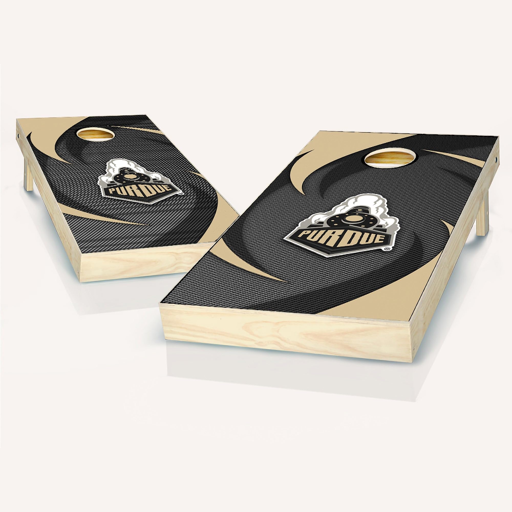 Skip's Garage Purdue Themed Swoosh Cornhole Set - NO Accessories